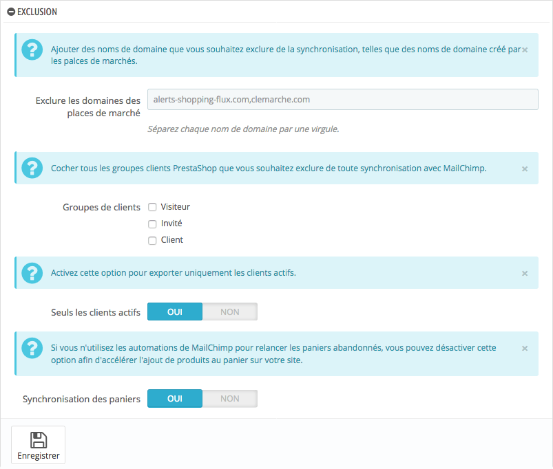 Gérez les exclusion pour éviter de polluer votre liste Mailchimp